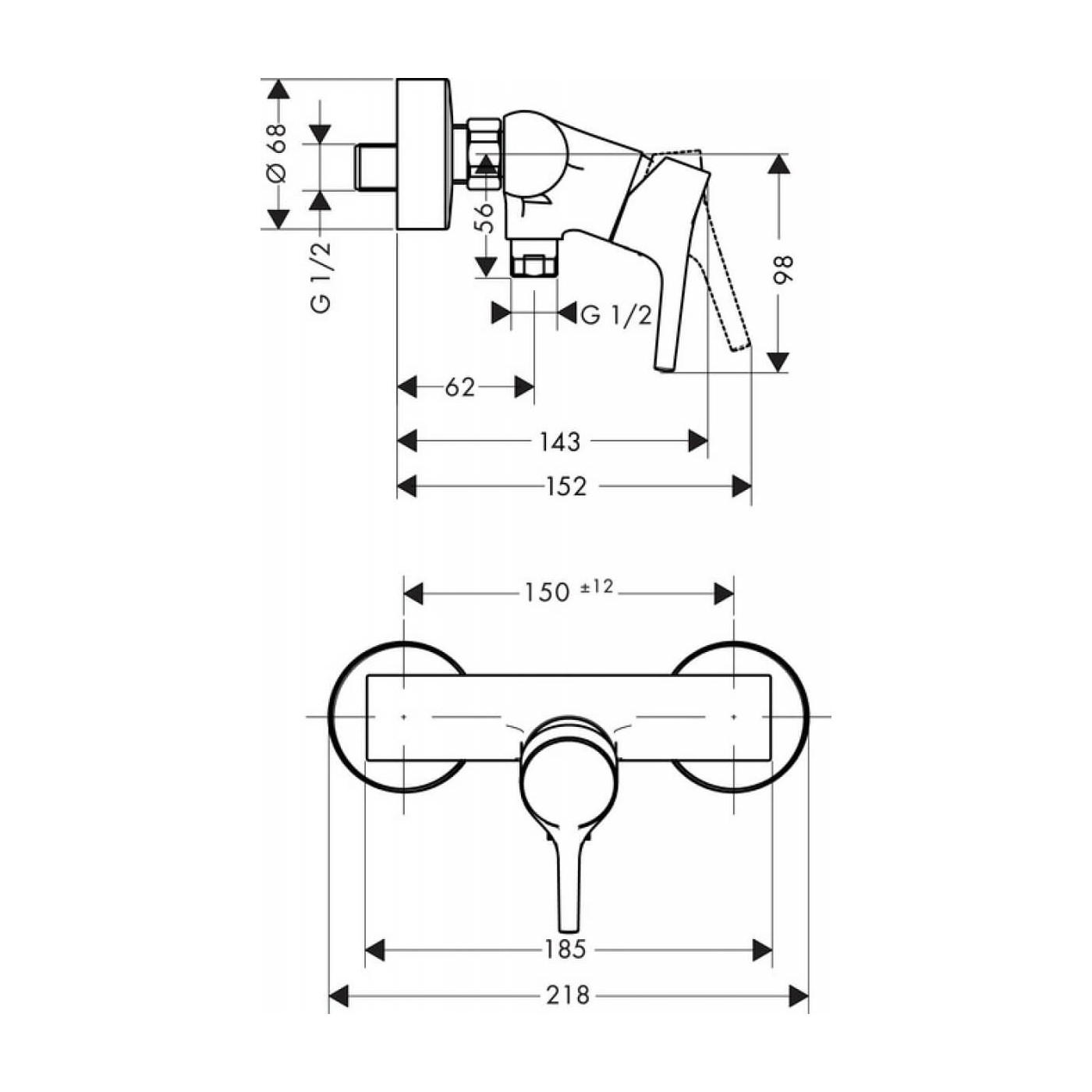 Bateria Prysznicowa Talis S Chrom 72600000 Hansgrohe