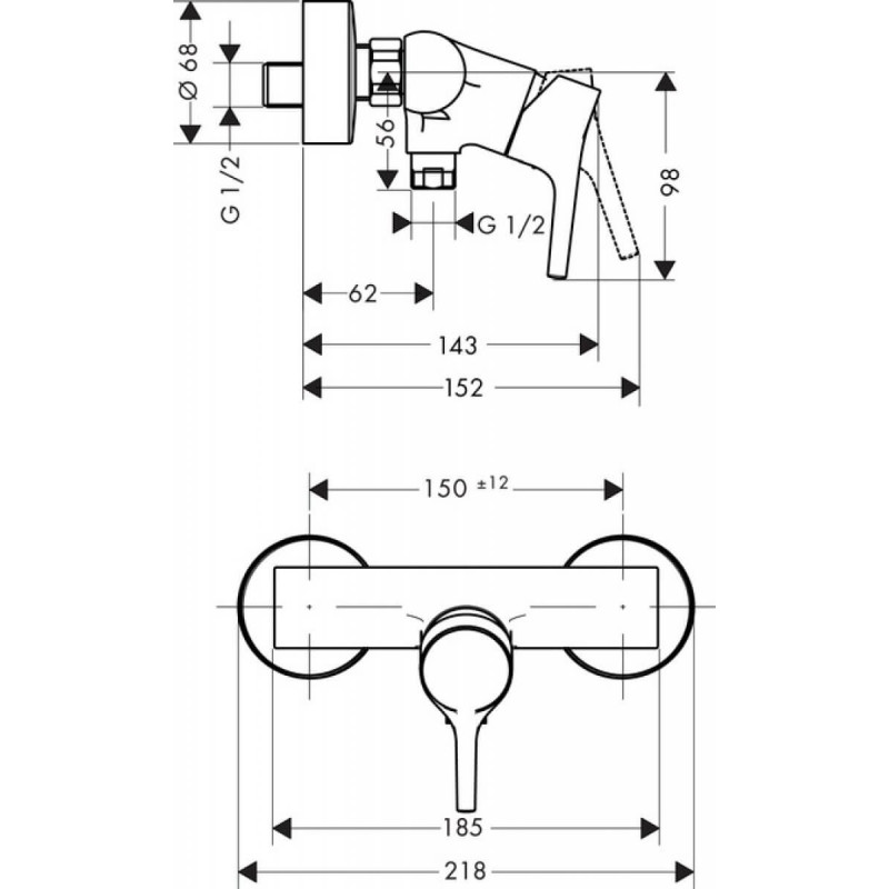 Bateria Prysznicowa Talis S Chrom 72600000 Hansgrohe