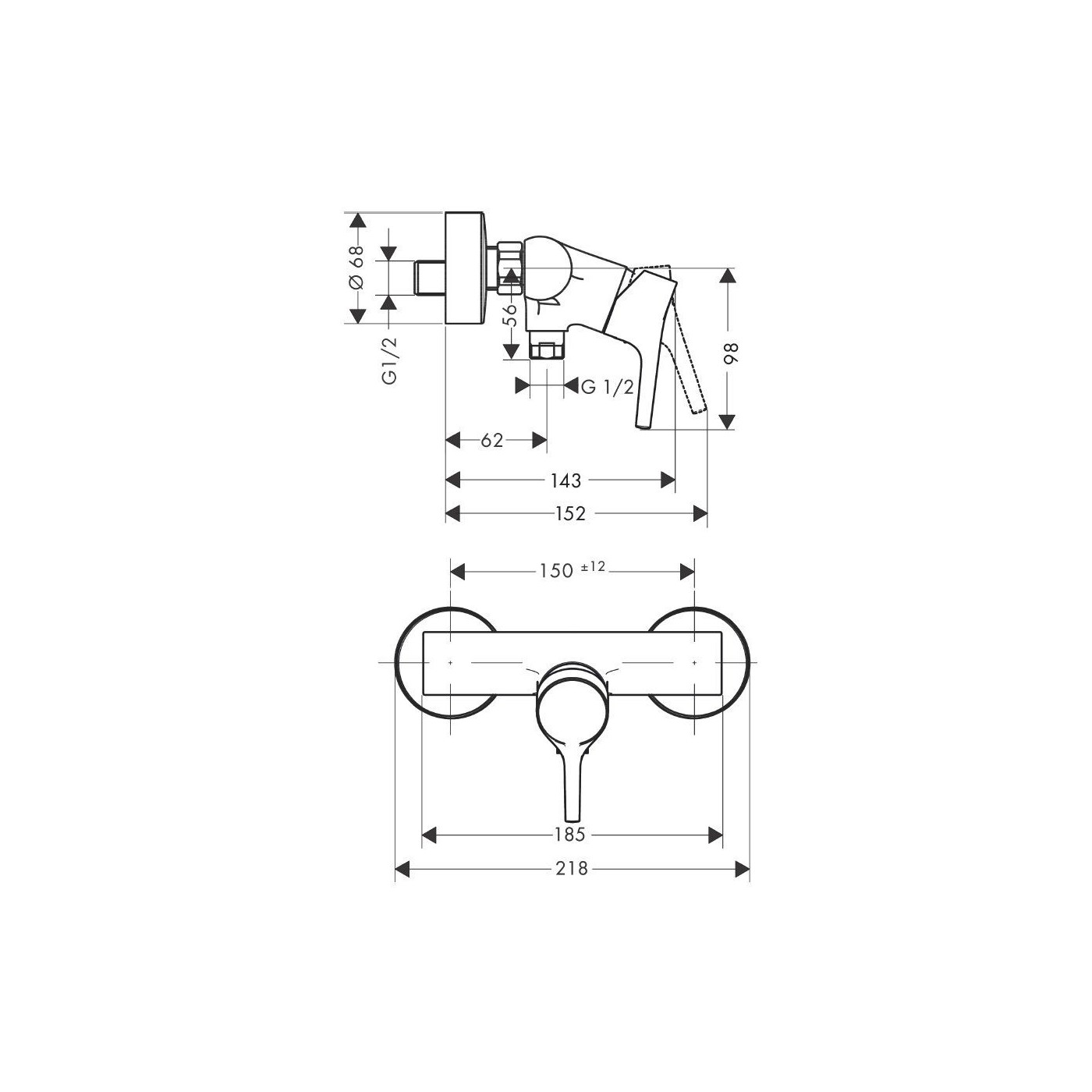 Bateria Prysznicowa Talis S Chrom 72600000 Hansgrohe