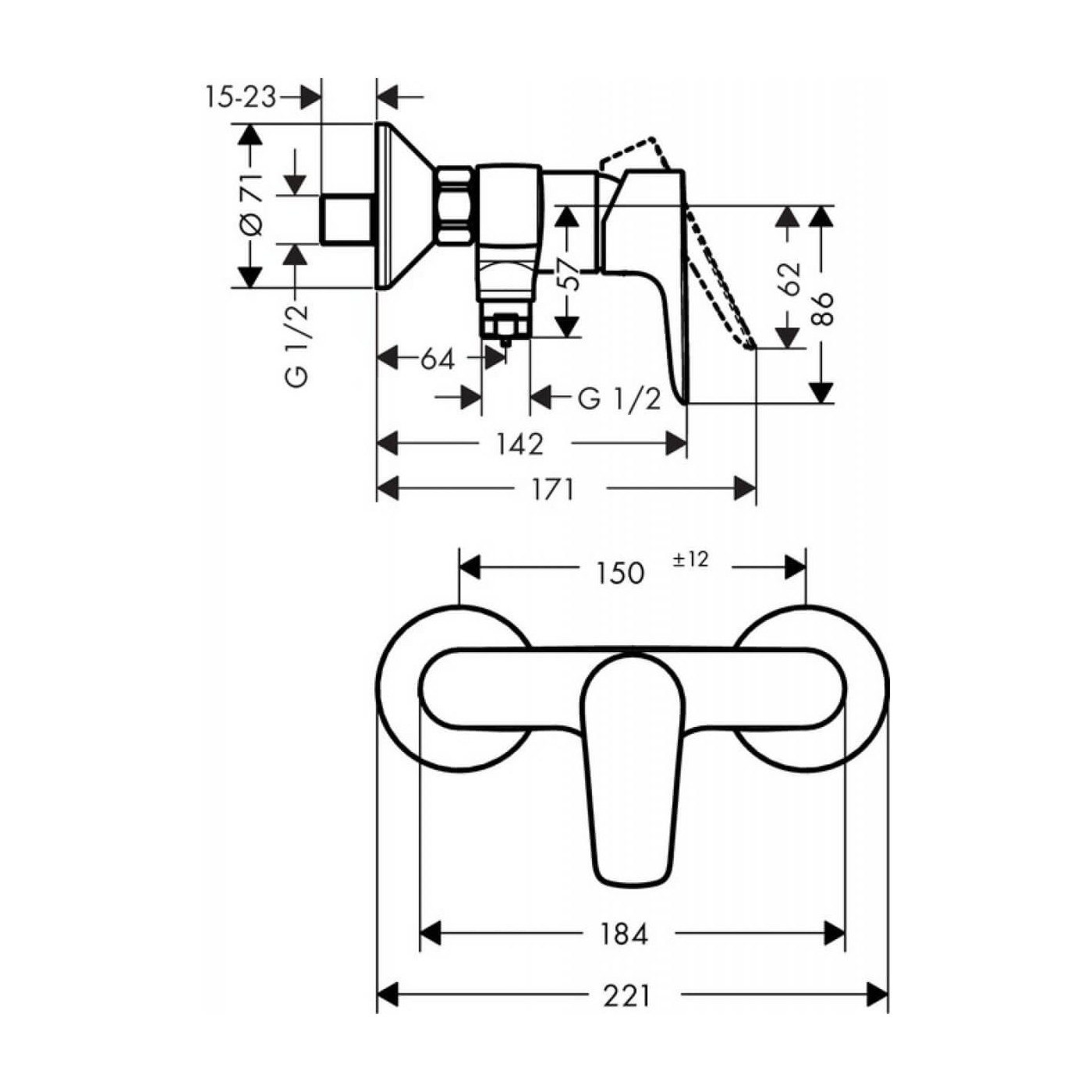 Bateria Prysznicowa Talis E Chrom 71760000 Hansgrohe