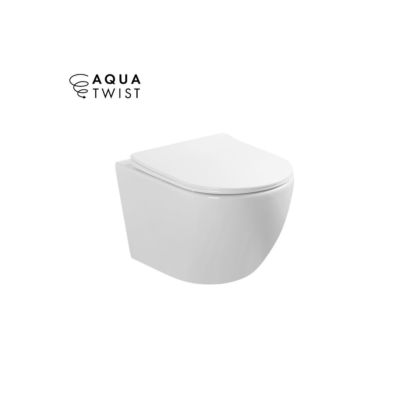 Miska WC Nox 1.0 Z Systemem Spłukiwania AquaTwist Z Deską Wolnoopadającą Slim Biały 0114-AT Emporia