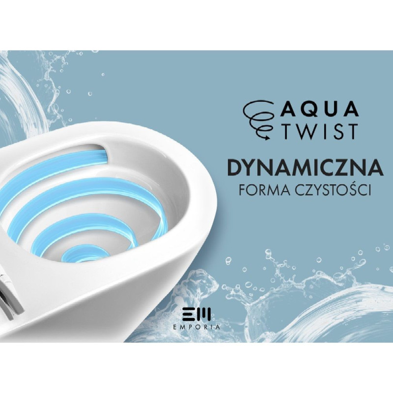 Miska WC Nox 1.0 Z Systemem Spłukiwania AquaTwist Z Deską Wolnoopadającą Slim Biały 0114-AT Emporia