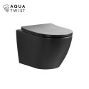 Miska WC Nox 1.0 Z Systemem Spłukiwania AquaTwist Z Deską Wolnoopadającą Slim Czarny Mat 0114-MB-AT Emporia