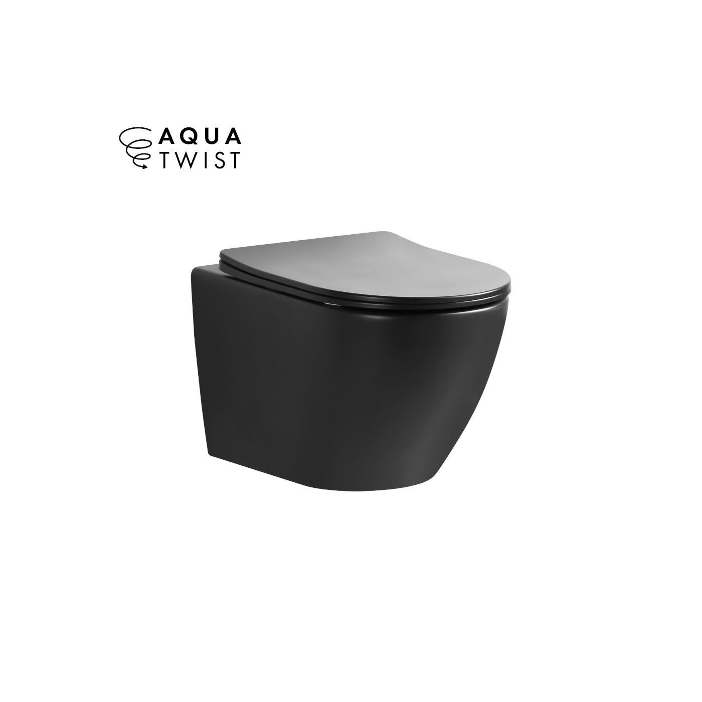 Miska WC Nox 1.0 Z Systemem Spłukiwania AquaTwist Z Deską Wolnoopadającą Slim Czarny Mat 0114-MB-AT Emporia