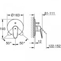 Bateria Podtynkowa Wannowo-Prysznicowa Eurodisc Joy 19548002 Grohe