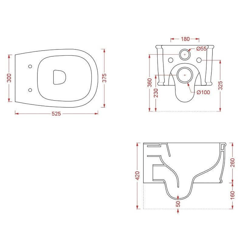 Zestaw Miska Atelier Bezkołnierzowa Z Deską Wolnoopadającą ATV0010100+AZA0010171 Artceram