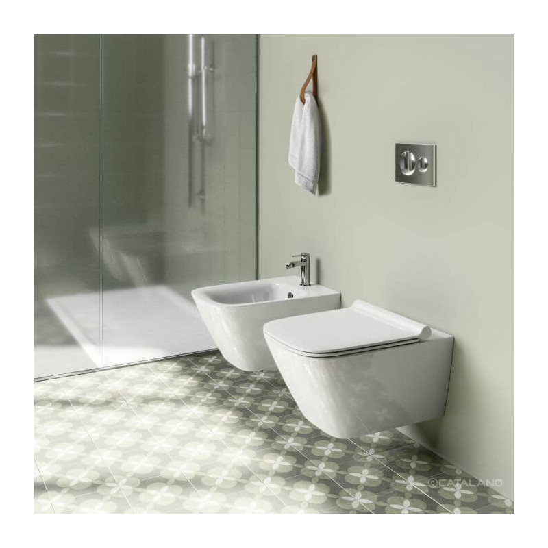 Miska Wisząca WC Z Deską WC Green Biały Połysk 50x37 1VS50RGR00+5KFST00+5GR55STP00 Catalano