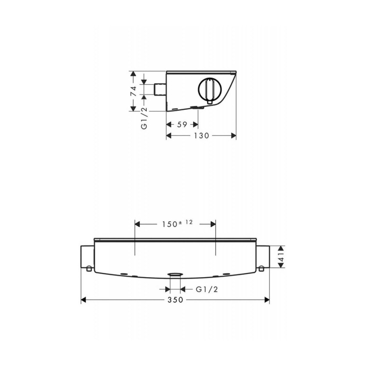 Bateria Termostatyczna Prysznicowa Ecostat Select Natynkowa 13161000 Hansgrohe