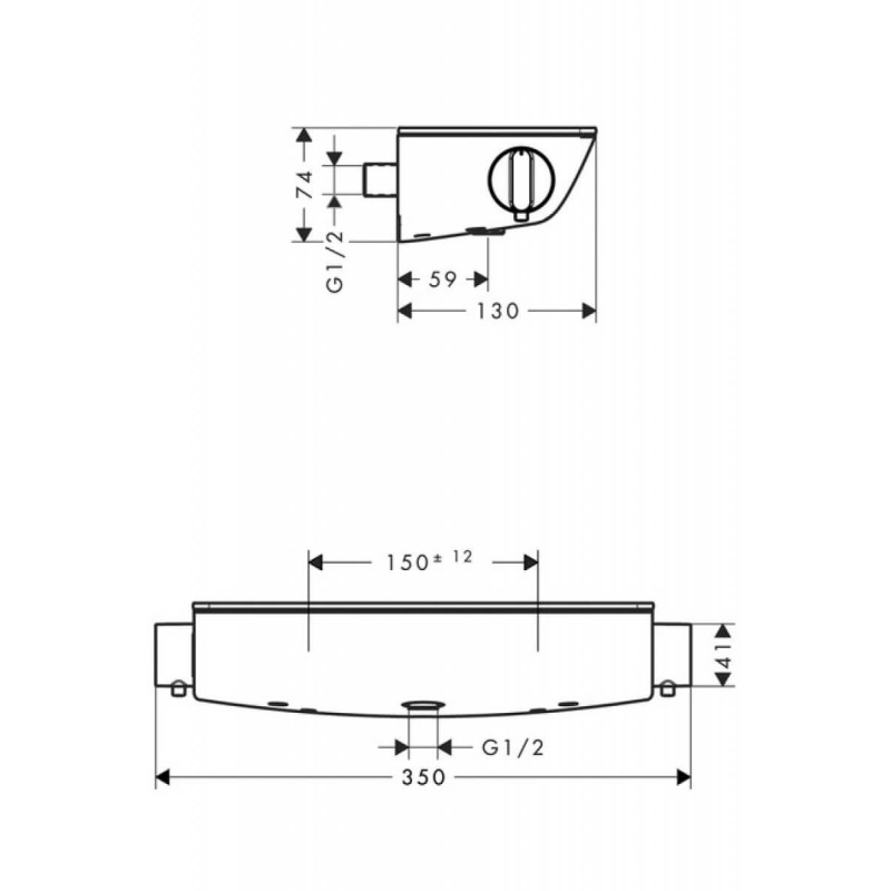 Bateria Termostatyczna Prysznicowa Ecostat Select Natynkowa 13161000 Hansgrohe