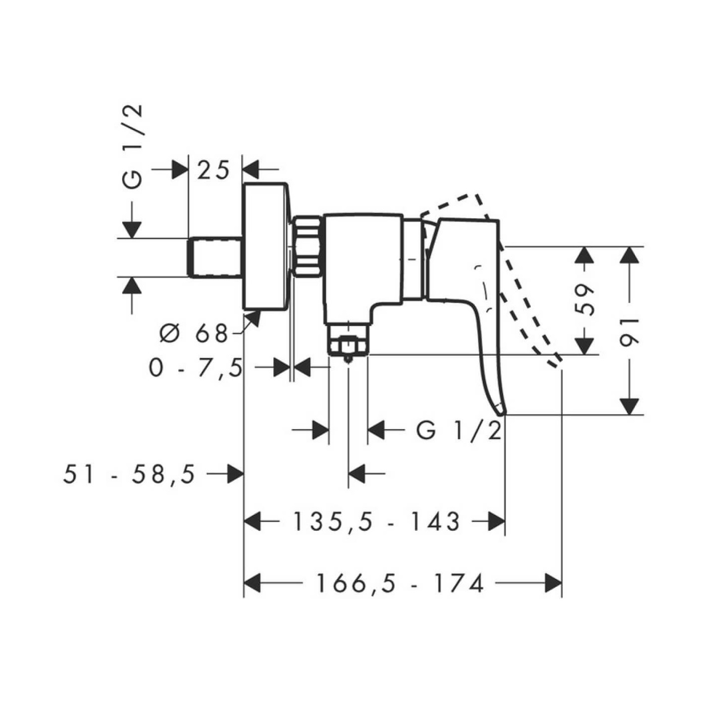 Bateria Prysznicowa Metris 31680000 Hansgrohe