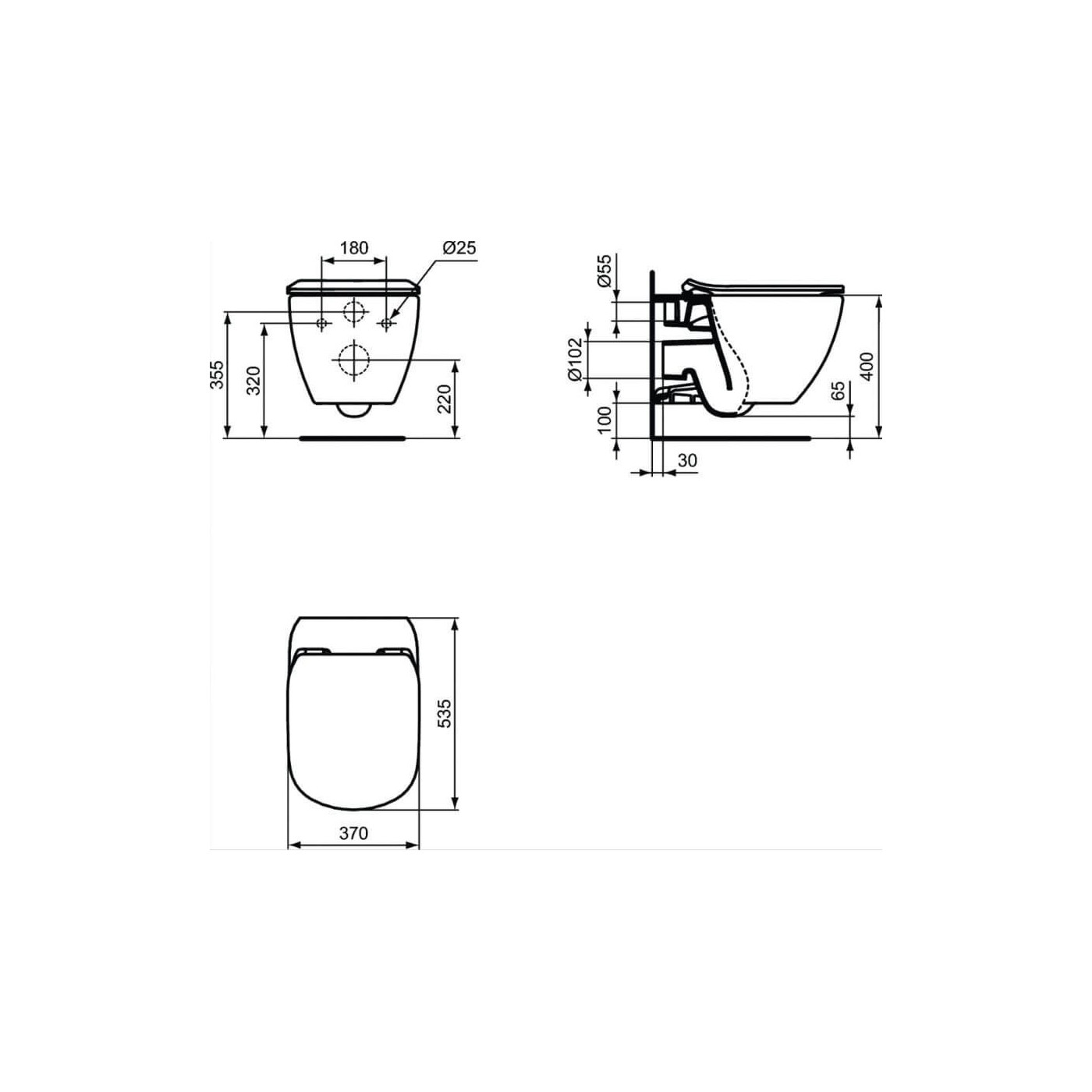 Miska WC Podwieszana Tesi AquaBlade Z Deską Wolnoopadającą T007901+T352701 Ideal Standard