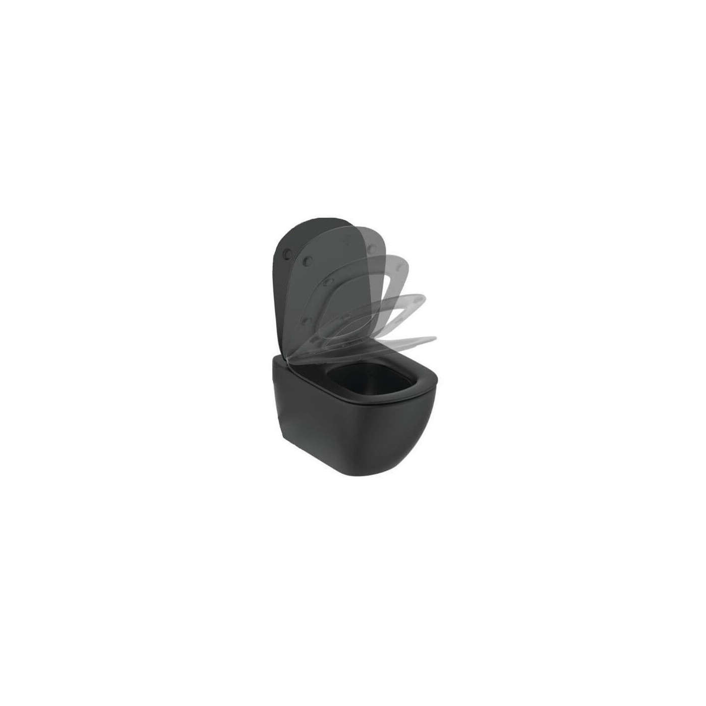 Miska WC Podwieszana Tesi AquaBlade Z Deską Wolnoopadającą Czarny Mat T0079V3+T3527V3 Ideal Standard