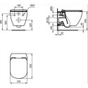 Miska WC Podwieszana Tesi AquaBlade Z Deską Wolnoopadającą Czarny Mat T0079V3+T3527V3 Ideal Standard