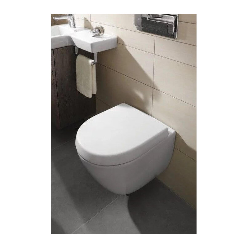 Miska WC Subway 2.0 Weiss Alpin CeramicPlus Z Deską Wolnoopadającą 5606R0R1+9M69S101 Villeroy&Boch