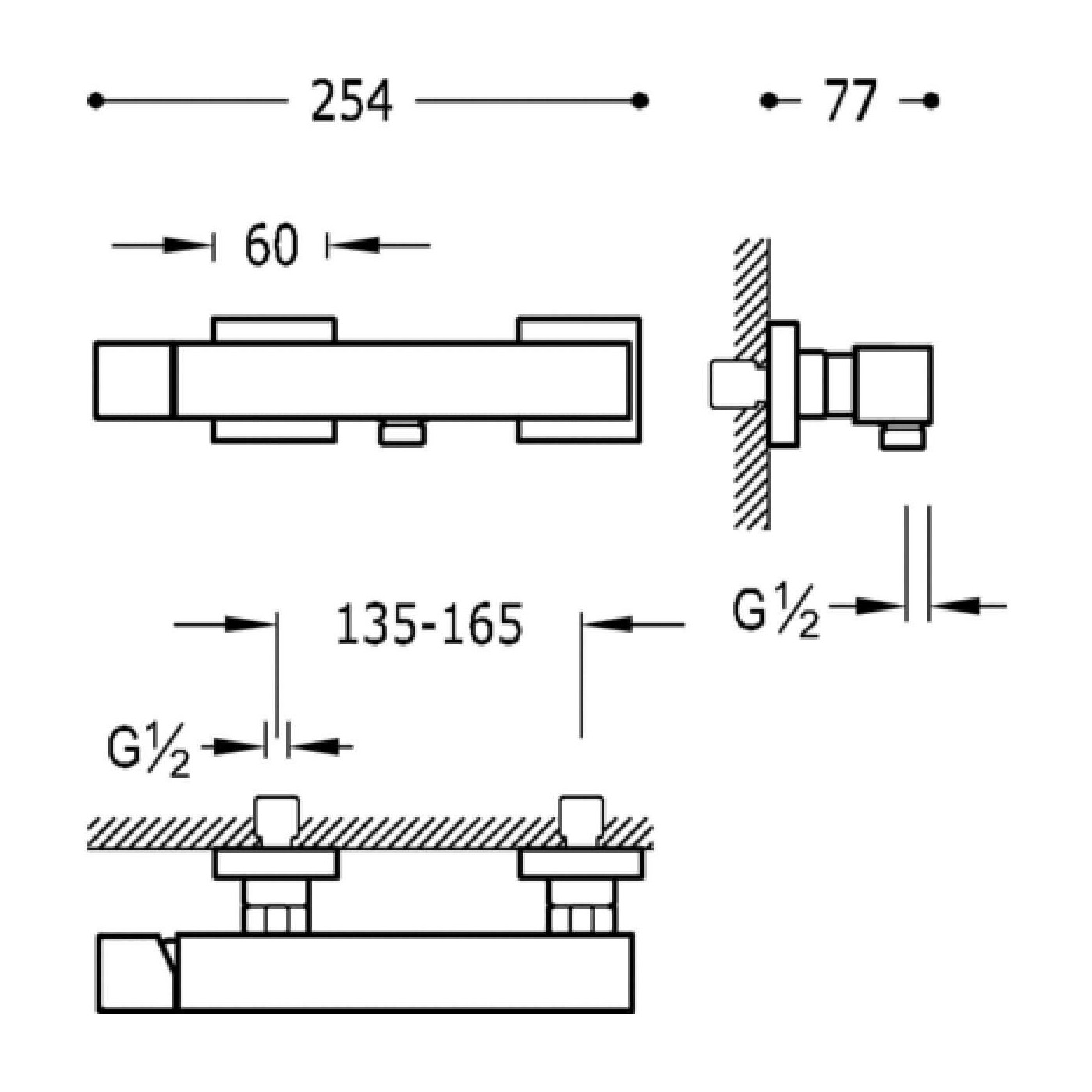Bateria Prysznicowa Cuadro 107167 Tres