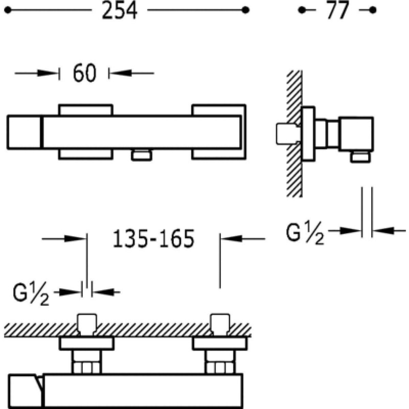 Bateria Prysznicowa Cuadro 107167 Tres