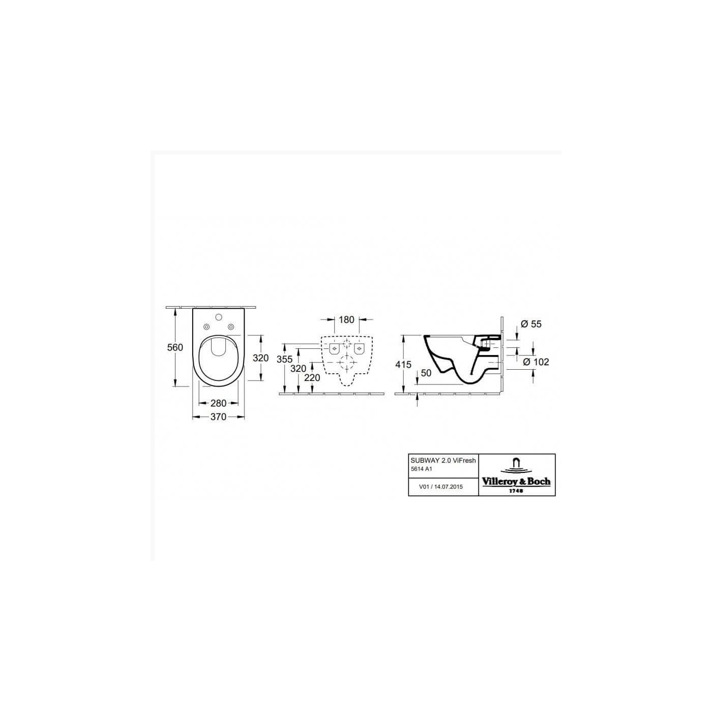 Miska WC Subway 2.0 Z Deską Wolnoopadającą CeramicPlus 5614A1R1+9M78S101 Villeroy&Boch