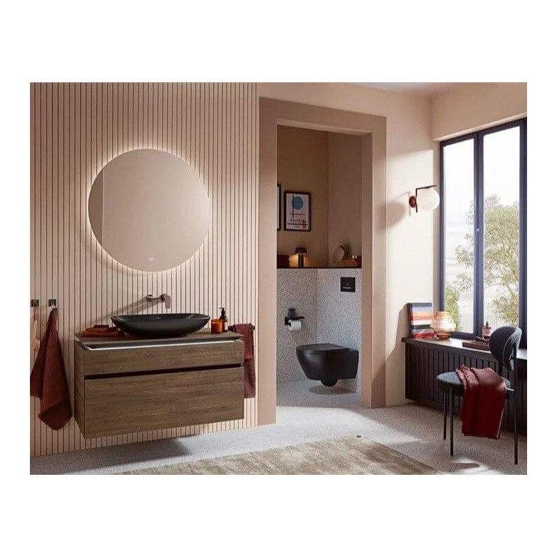 Miska WC Subway 2.0 37,5x56,5 CeramicPlus Czarny Mat 5614R0S5 + 8M42S1S5 Villeroy&Boch