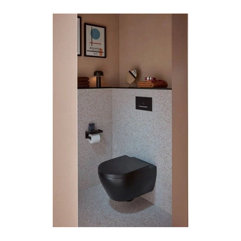 Miska WC Subway 2.0 37,5x56,5 CeramicPlus Czarny Mat 5614R0S5 + 8M42S1S5 Villeroy&Boch