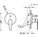 Bateria Prysznicowa Podtynkowa Class 20518001 Tres