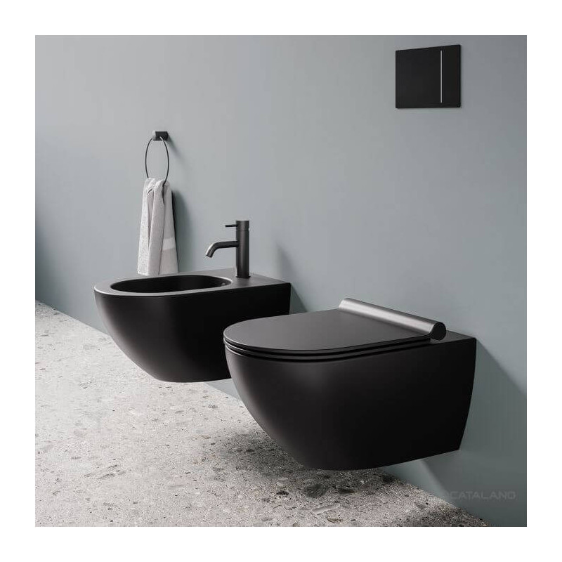 Miska Z Deską Wolnoopadającą Colori Czarny Mat 35x55 0511550022+5KFST00+5SCSTPNS Catalano