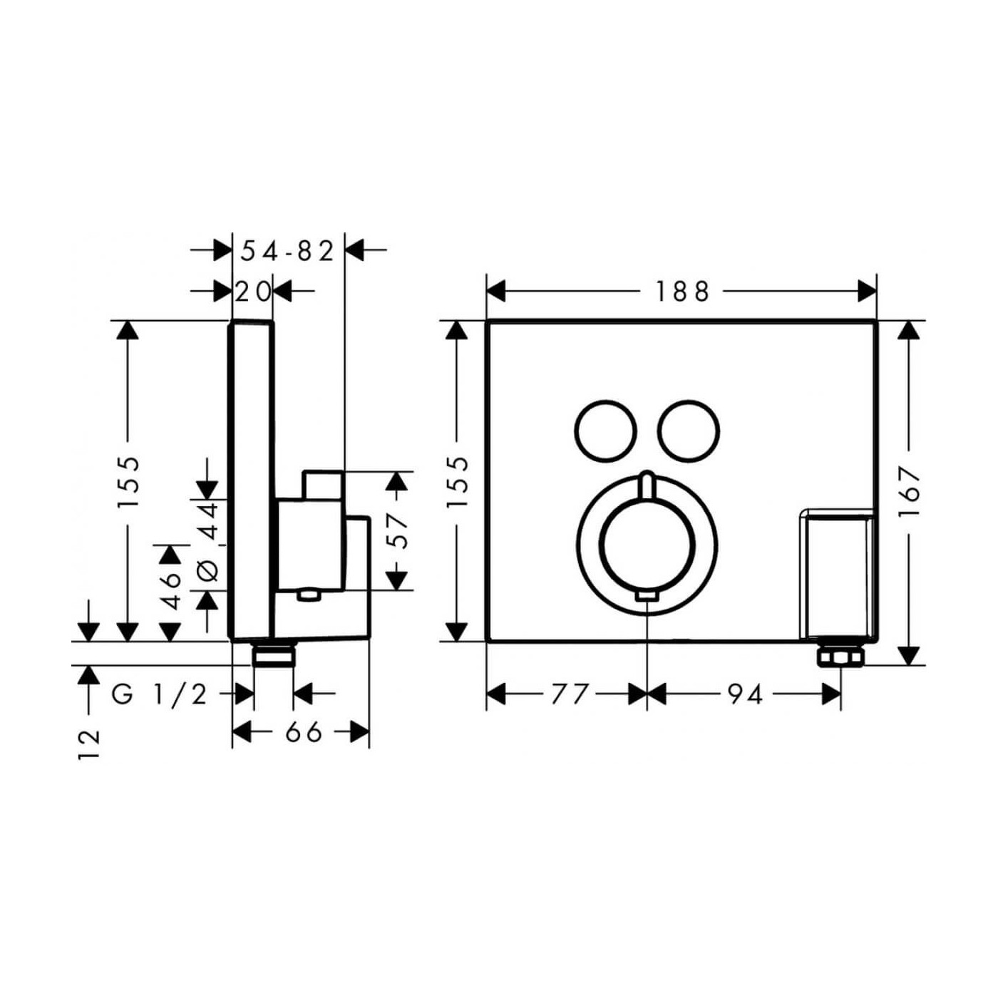 Bateria Termostatyczna Shower Select Dla 2 Odbiorników 15765000 Hansgrohe