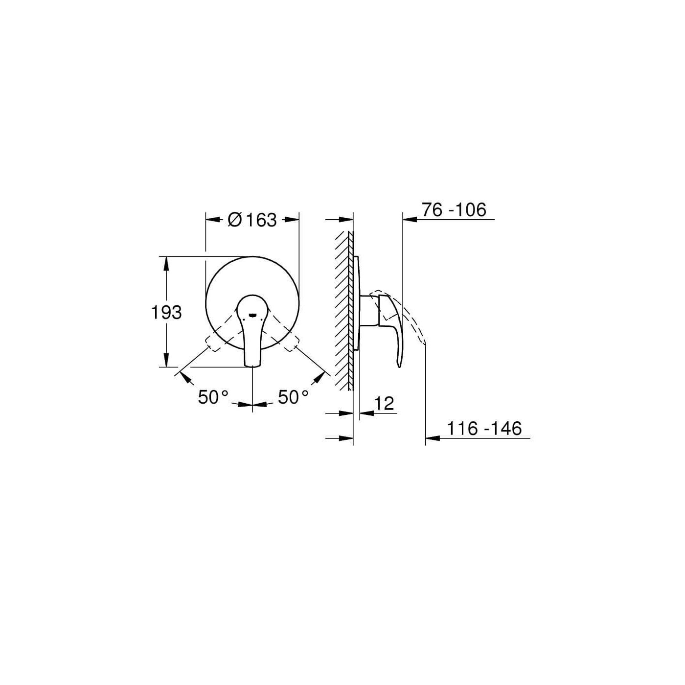 Bateria Podtynkowa Eurosmart Chrom 19451002 Grohe