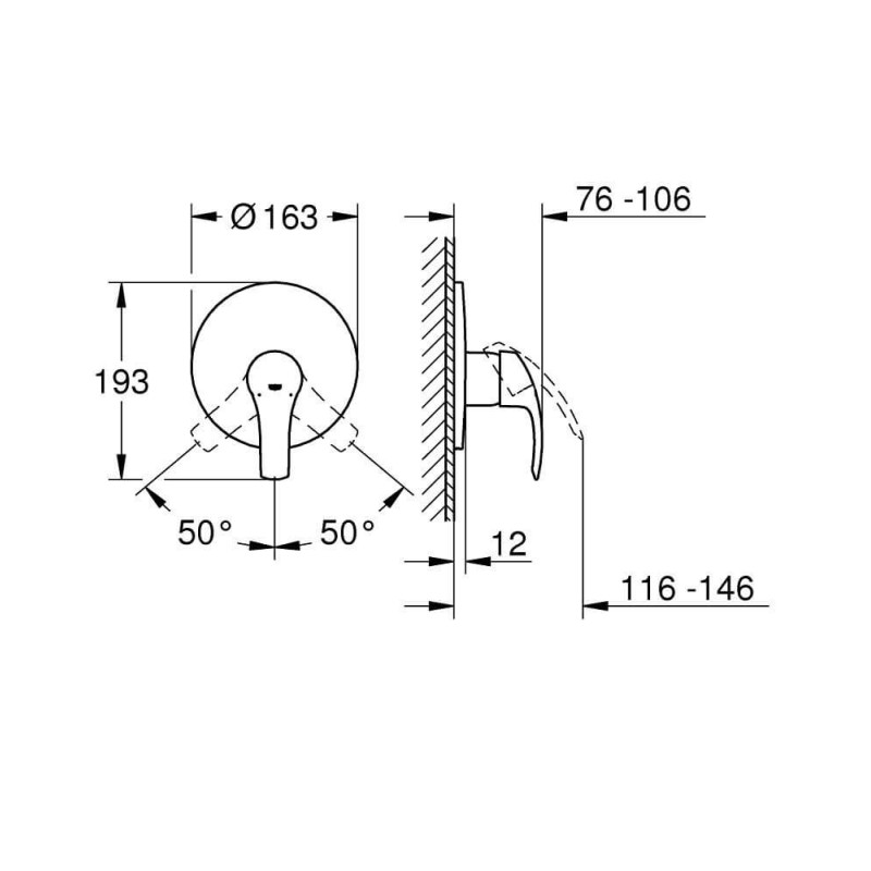 Bateria Podtynkowa Eurosmart Chrom 19451002 Grohe