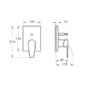 Bateria Wannowo-Prysznicowa Q-Line Podtynkowa A42208EXP Vitra