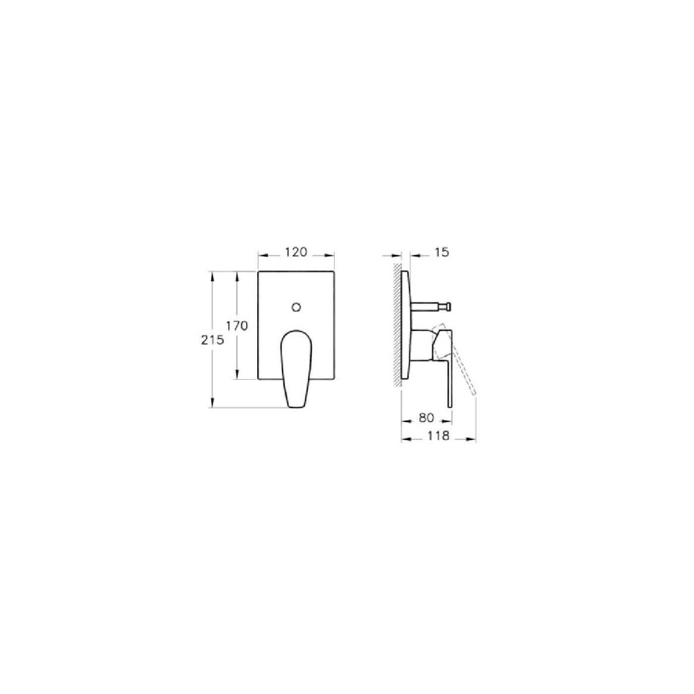 Bateria Wannowo-Prysznicowa Q-Line Podtynkowa A42208EXP Vitra