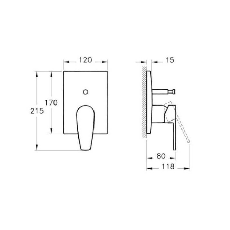 Bateria Wannowo-Prysznicowa Q-Line Podtynkowa A42208EXP Vitra