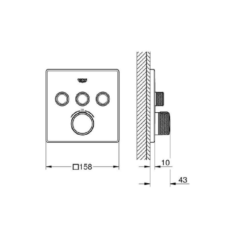 Bateria Termostatyczna Do Obsługi Dwóch Wyjść Wody Grohtherm SmartControl Moon White 29156LS0 Grohe