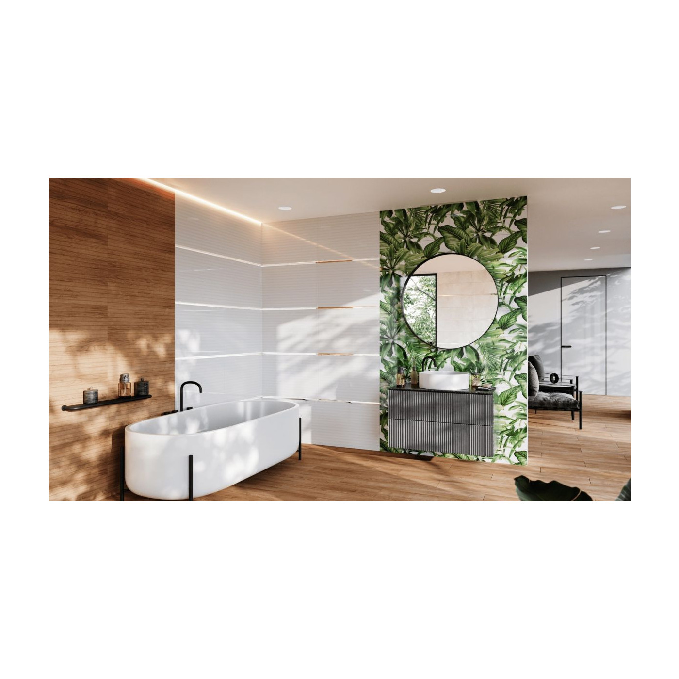 Dekor Garden Tropic A 75x25 Ceramica Bianca