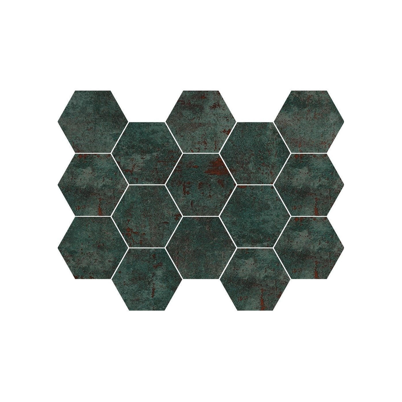 Mozaika Metal Seagreen Hexagon Lappato 32,5x22,5 Tau Ceramica