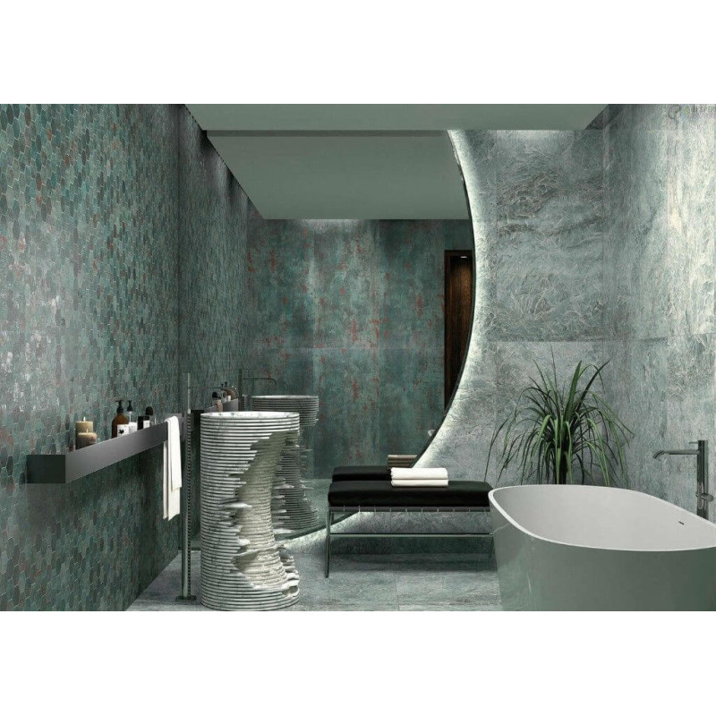 Mozaika Metal Seagreen Hexagon Lappato 32,5x22,5 Tau Ceramica