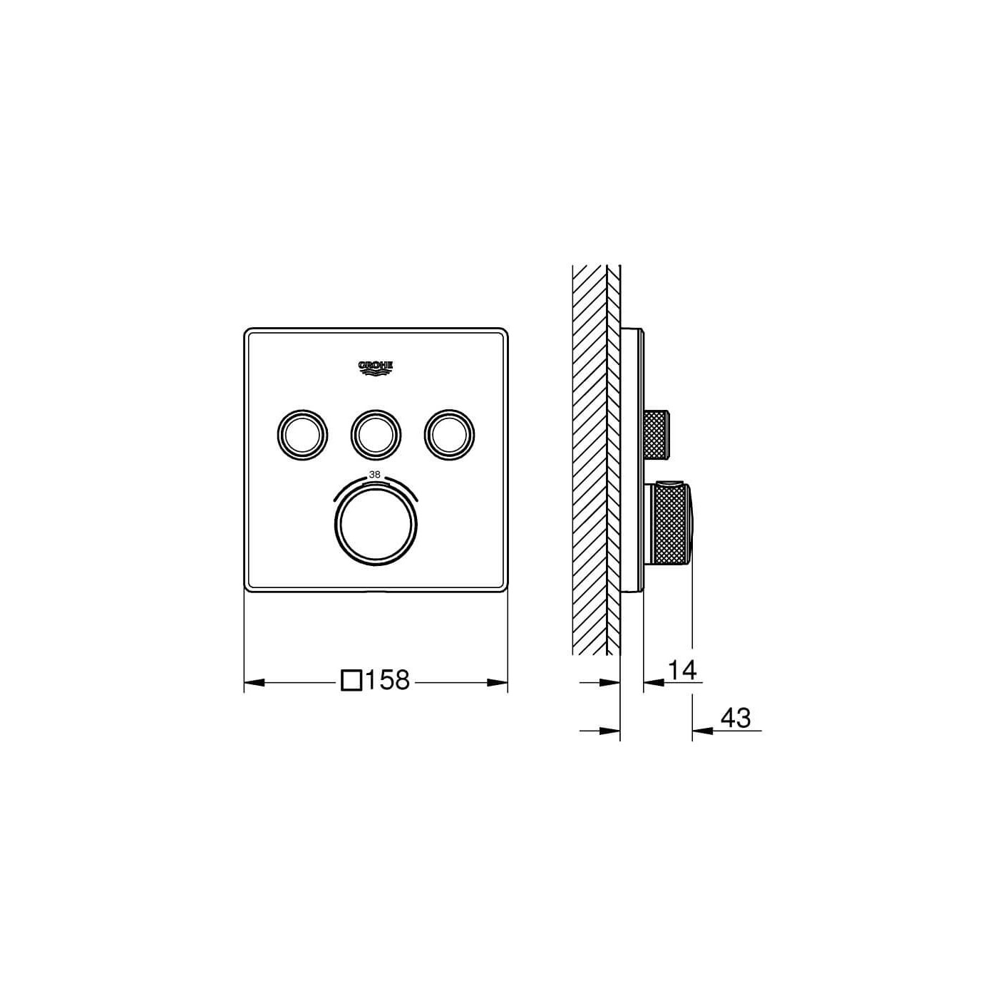 Bateria Termostatyczna Do Obsługi Trzech Wyjść Wody Grohtherm SmartControl Moon White 29157LS0 Grohe