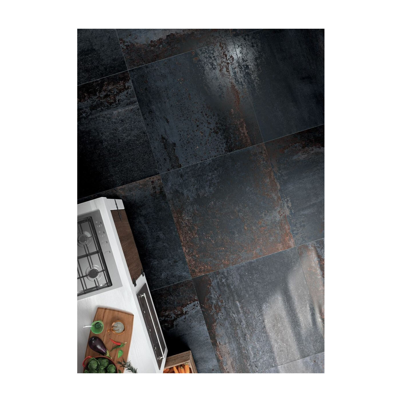 Płytki Costruire Metallo Nero 100x100 Serenissima