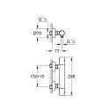 Bateria Prysznicowa Z Termostatem Grohtherm 1000 Cosmopolitan Brusked Hard Praphite 34065AL2 Grohe
