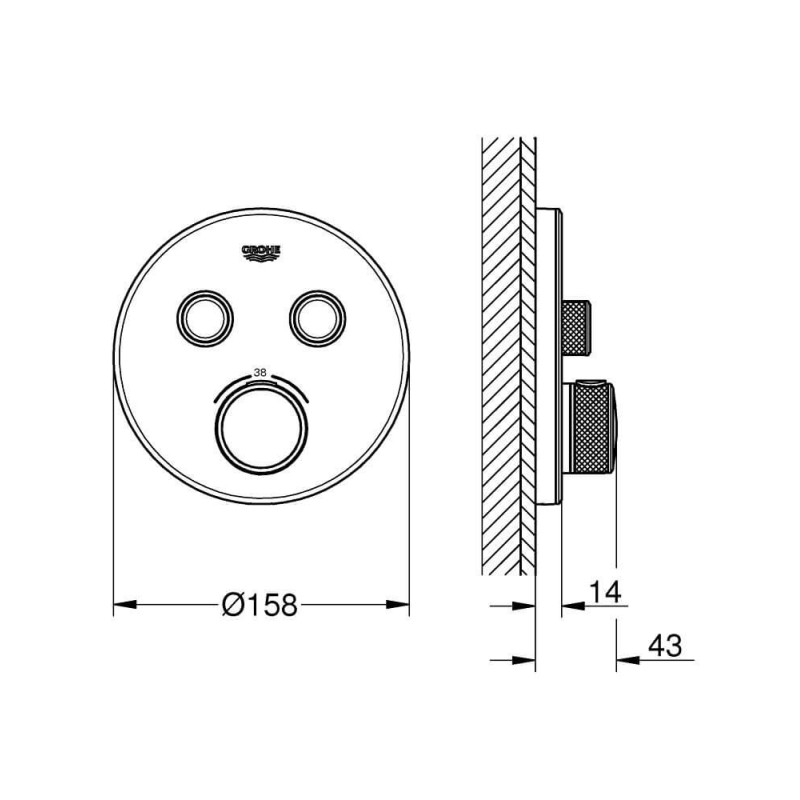 Bateria Termostatyczna Do Obsługi Dwóch Wyjść Wody Grohtherm SmartControl Moon White 29151LS0 Grohe