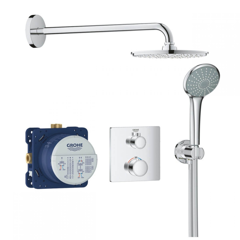 Podtynkowy Zestaw Prysznicowy Z Deszczownicą Rainshower Cosmopolitan 210 Grohtherm 34734000 Grohe