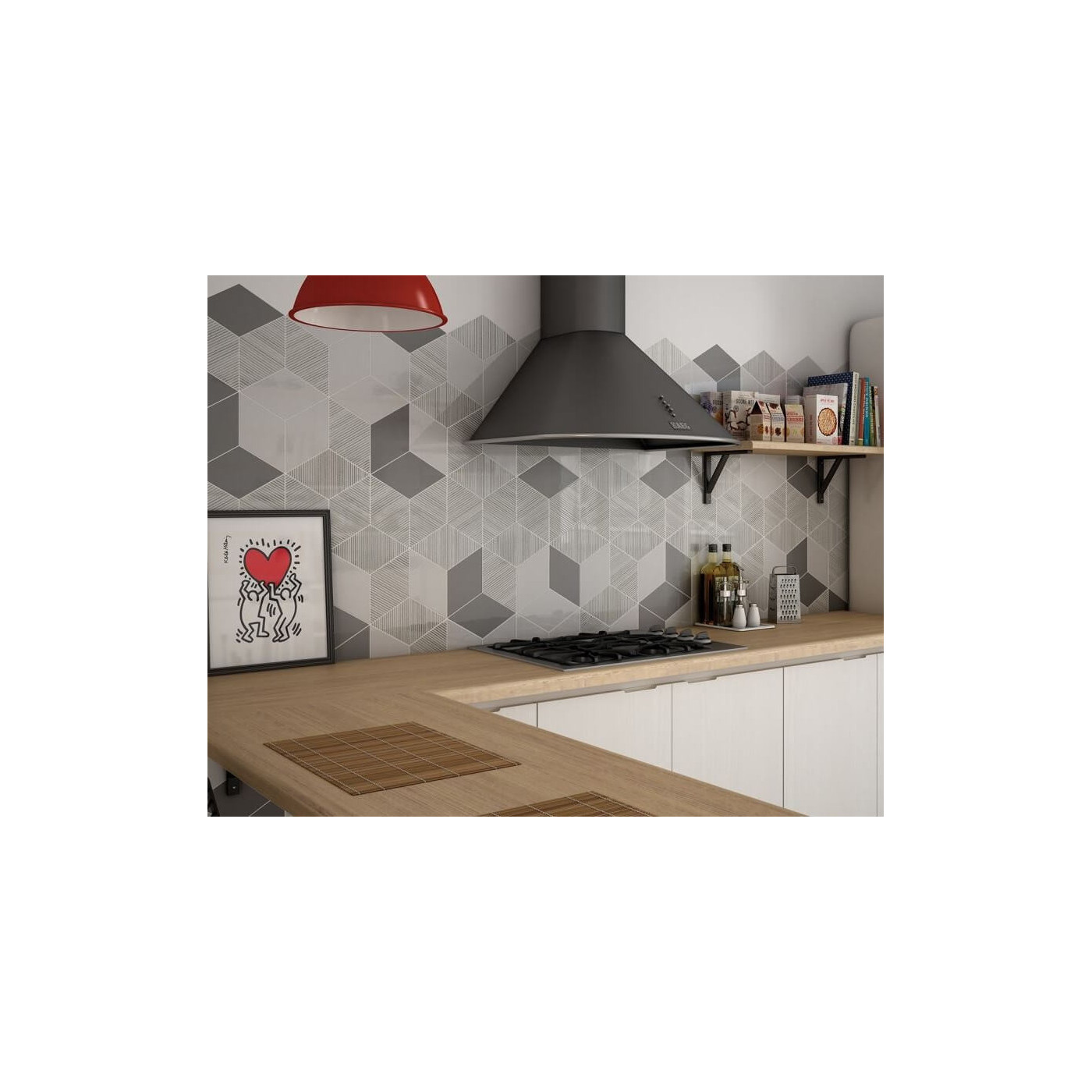 Dekor Rhombus Dark Grey 14x24 Equipe