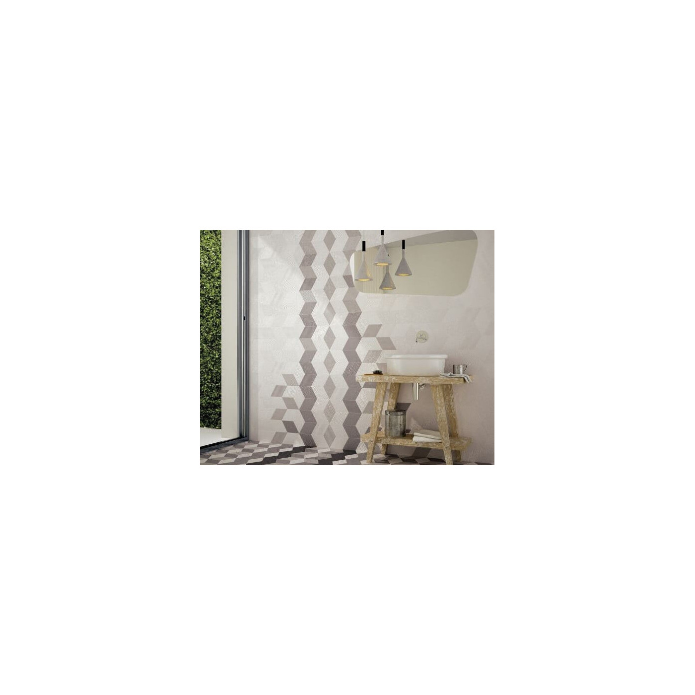 Dekor Rhombus Dark Grey 14x24 Equipe