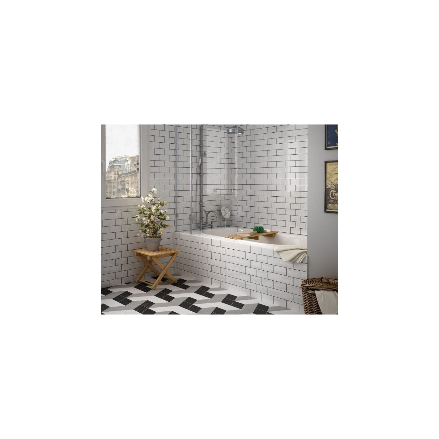 Dekor Rhombus Dark Grey 14x24 Equipe