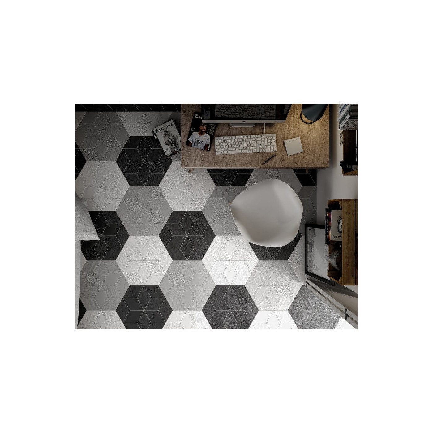 Dekor Rhombus Dark Grey 14x24 Equipe