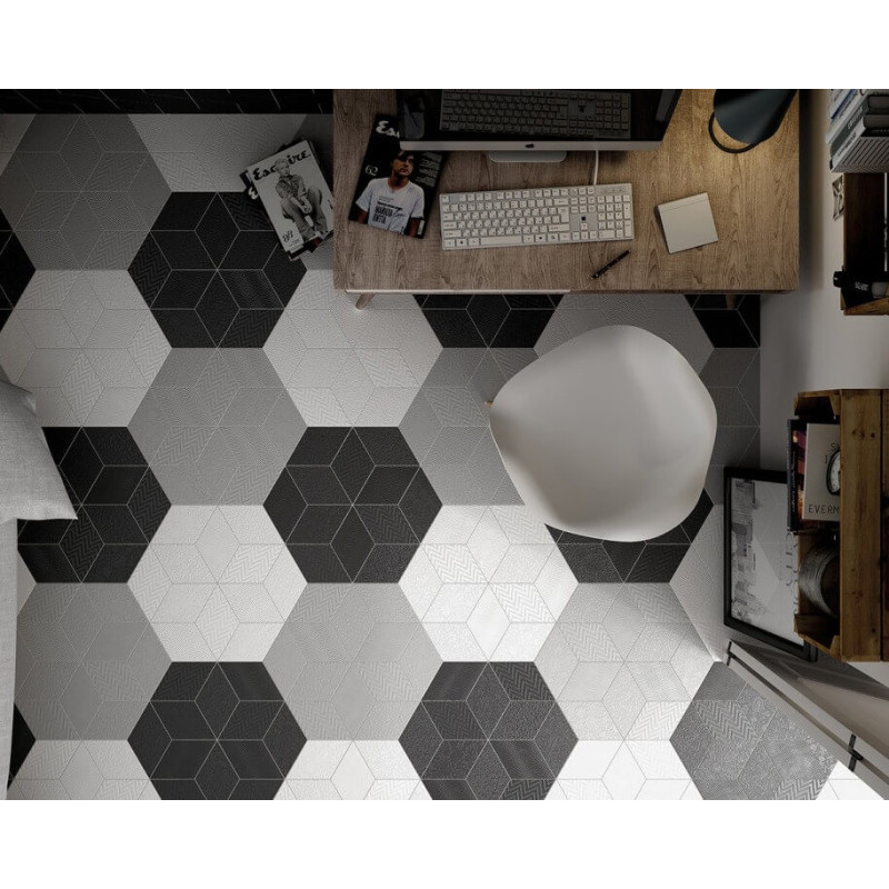 Dekor Rhombus Dark Grey 14x24 Equipe
