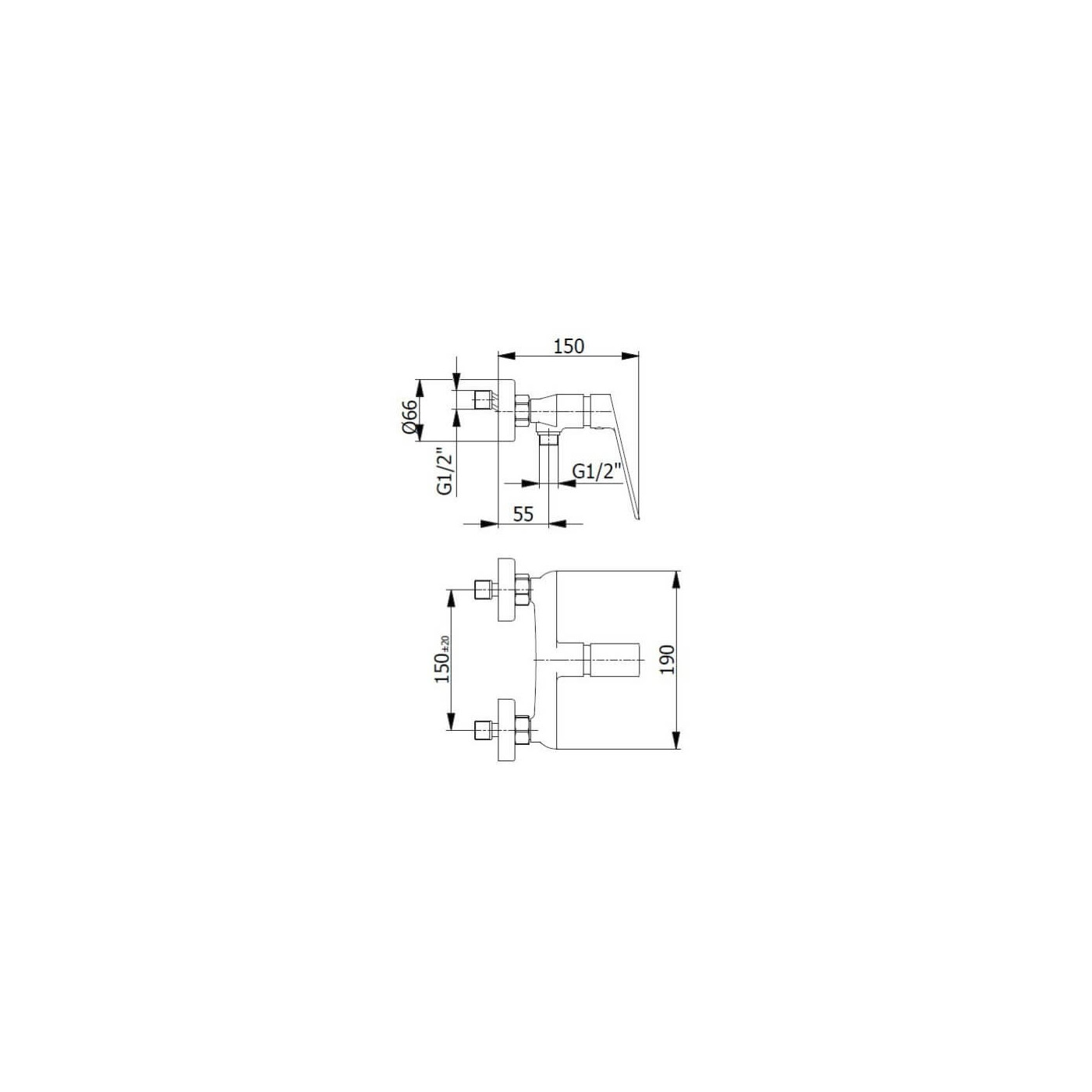 Bateria Natryskowa Sleek Chrom 9930 Demm