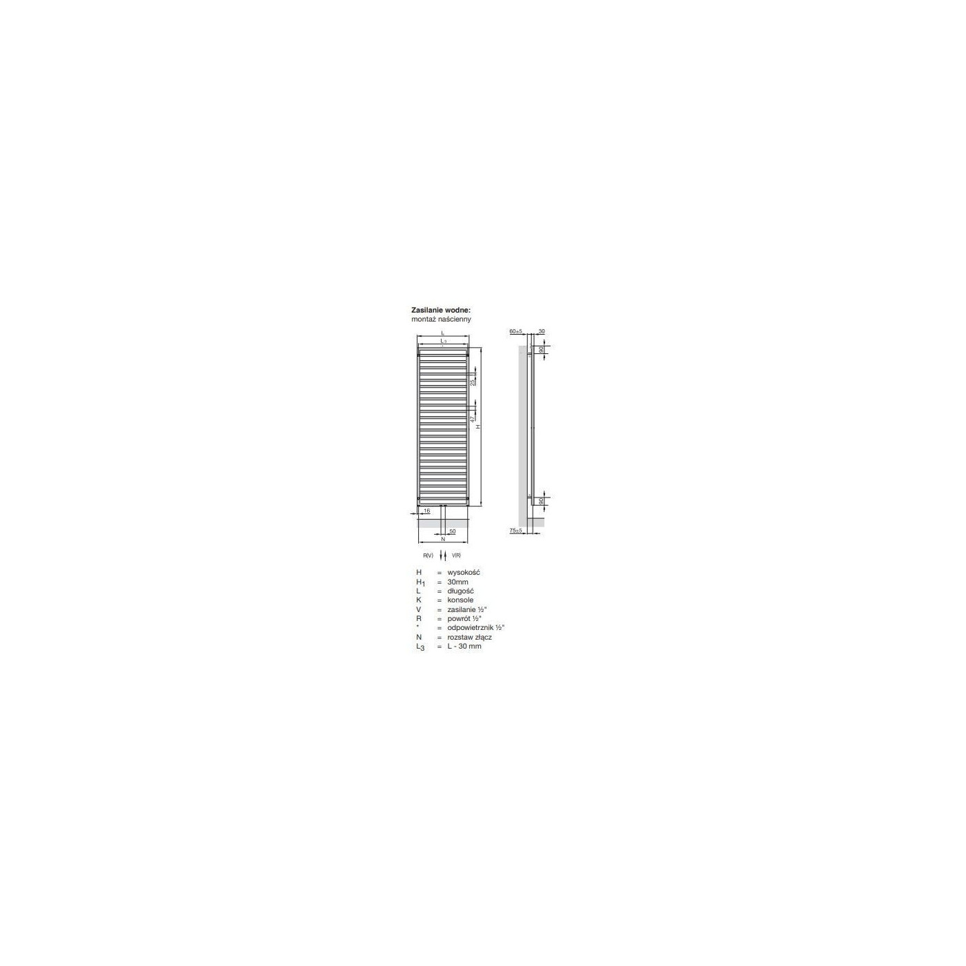Grzejnik Łazienkowy Quaro White Quartz 1400x450 QA 140-045/M0521 Zehnder