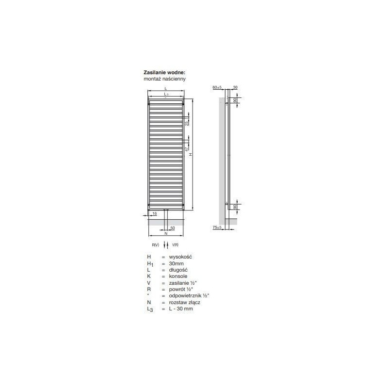 Grzejnik Łazienkowy Quaro White Quartz 1400x450 QA 140-045/M0521 Zehnder