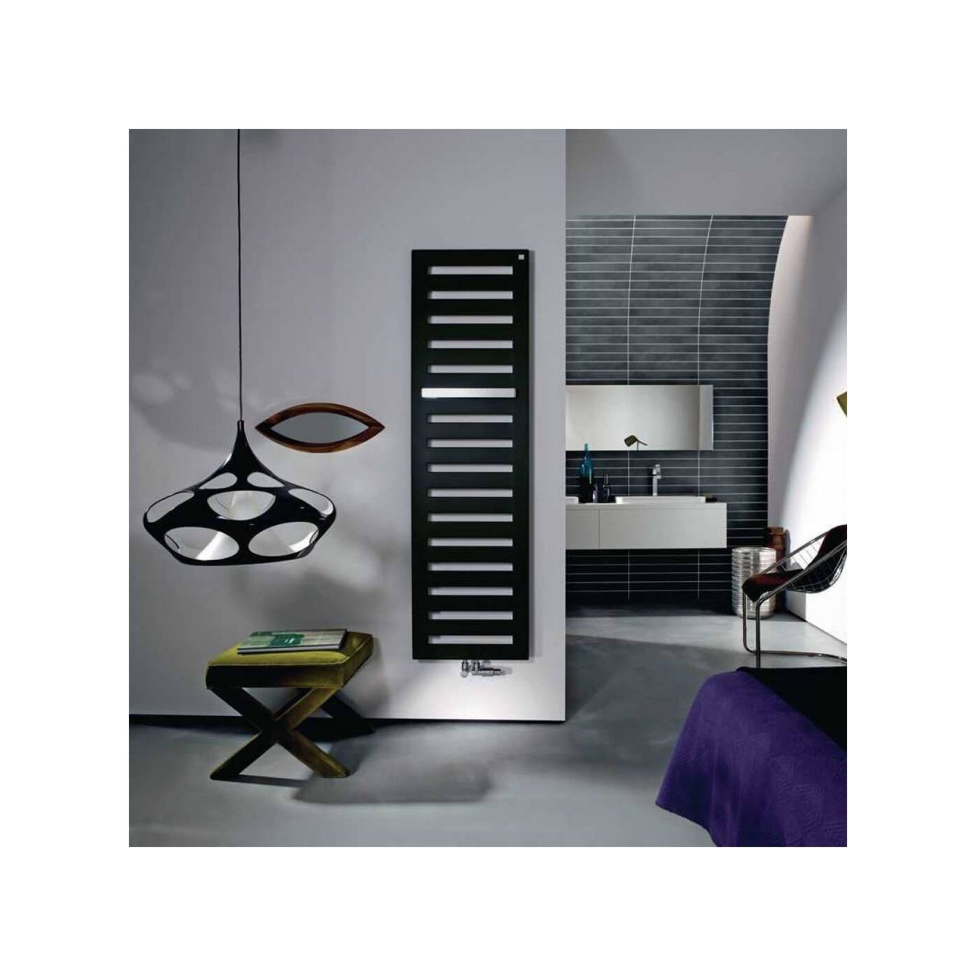 Grzejnik Łazienkowy Metropolitan Bar Black Quarz 1225x500 MEP 120-050/M0550 Zehnder
