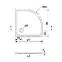 Brodzik Półokrągły Konglomerat Pure 90x90 PURE0004 Emporia